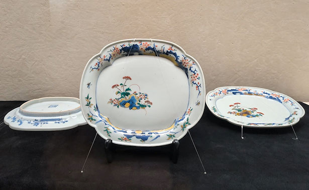 色絵 女郎花文 木瓜形皿